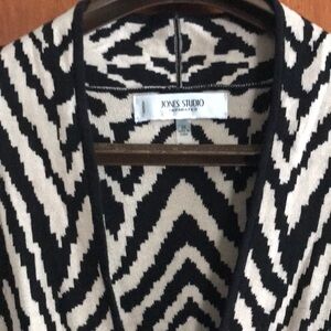 NWT Jones Studio Zebra Print Open Cardigan